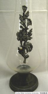 ältere Vase Glas Zinn Blumen vermutlich Potstainiers Belgien