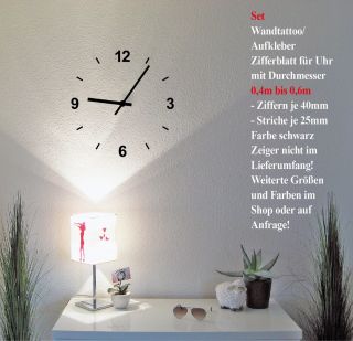 Wandtattoo Deko Bild Wandbild Klebefolie selbstklebende Folie Uhr