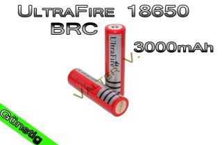 2x geschützter BRC 18650 ULTRAFIRE Akku 3000mAh NEU