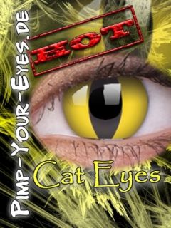 crazy gelbe Katzenaugen Kontaktlinsen Helloween Fasching Kostüm