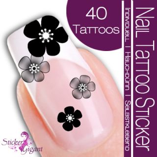 40 Stk Nail Art Tattoo Sticker Kirschblüte (SG003)