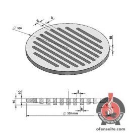 Ø 33 cm Rundrost Gussrost Brennraumrost Tafelrost Ascherost Kaminrost