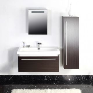 Badezimmer Badmöbel Set 3tlg. wenge Waschbecken Spiegelschrank