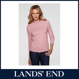 LANDS END Damen Pullover Stehbund Pulli Shirt Langarm Baumwolle *Sale