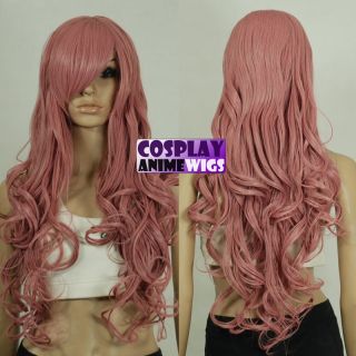 Dark Pink Heat Styleable Curly wavy Long Cosplay Wigs 967_1608
