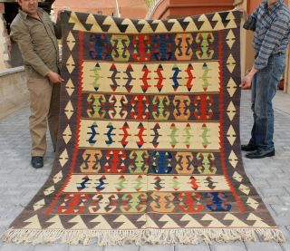 Anatolia Turkish Rug 65 x 95 Hand Woven Wool Oushak Esme Kilim Rug