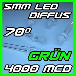 10 GRÜNE 5mm LED Diffus GRÜN GREEN vert LEDs 4.5 lm 70°