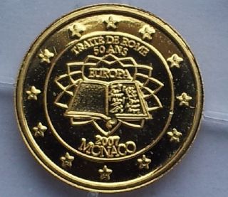 Euro Sondermünze + 999/1000 Gold + Monaco 2007 + 50 Jahre Römische