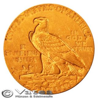 USA 2,5 Dollar Indian Head 1929 Indianer Quarter Eagle Gold
