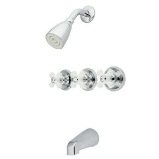 Kingston Brass KB238PX Magellan Tub and Shower Faucet with 3 Porcelain