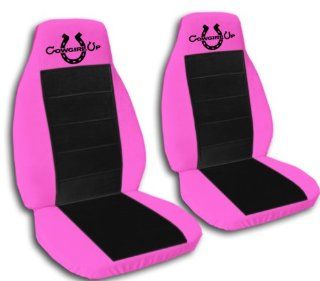 hot pink and black  Cowgirl up seat covers. Made for a 2007
