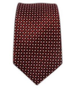 100% Silk Woven Crimson Biz Patterned Skinny Tie Clothing
