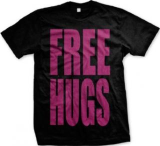Free Hugs Neon Design Mens T shirt, Big and Bold Funny