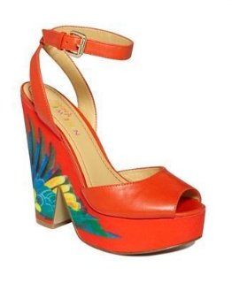 TROI CHIC ORANGE ANKLE STRAP PLATFORM SANDAL WOMEN SIZE 7.5 M Shoes