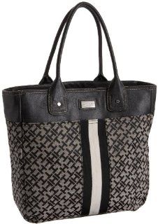 Tommy Hilfiger Ausable Large Tommy Tote,Black/Alpaca,one size Shoes
