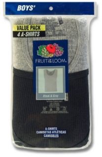 Fruit of the Loom Boys 4 Pack A shirt #4P504B Clothing