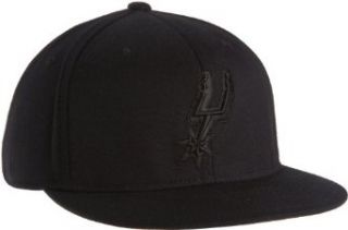 NBA San Antonio Spurs Black Flat Brim Flex Hat   Tt77Z