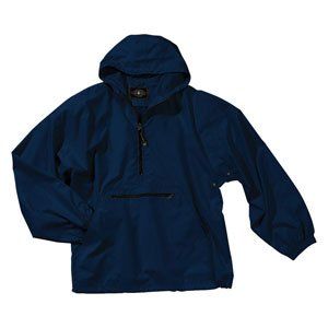 Mens Pack N Go Pullover Rain Jacket, Navy Clothing