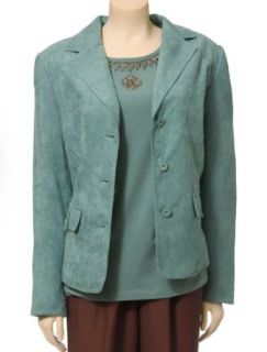 Crinkle Suede Jacket in Malachite by Alfred Dunner (10