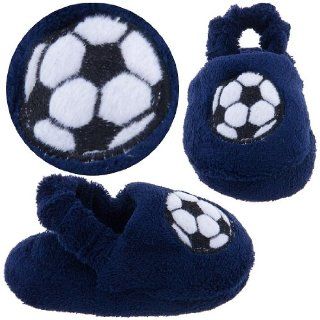 Navy Soccer Infant and Toddler Slippers for Boys Shoes