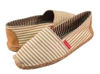 Mens Tan Striped Espadrilles Hand Made Natural Cotton and Jute Shoes