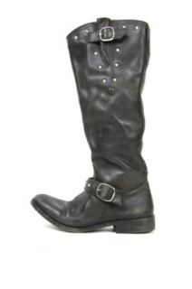 Golden Goose Womens Kate Black Distressed Motorcycle Boots