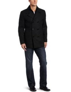 Kenneth Cole Mens Pea Coat With Bib Clothing
