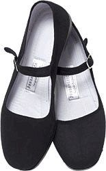 Mary Jane Cotton China Doll Slippers in US Womans Sizes (Black) Shoes