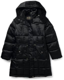 Big Chill Girls Satin Quilt Fleece Lined Jacket,Black,S(7