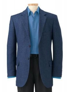 TravelSmith Mens Donegal Tweed Sport Coat Blue 42 Long