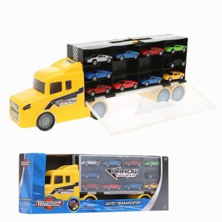 Halsall Toys   Camion porte voitures jaune + 10 voitures. . Mixte   A