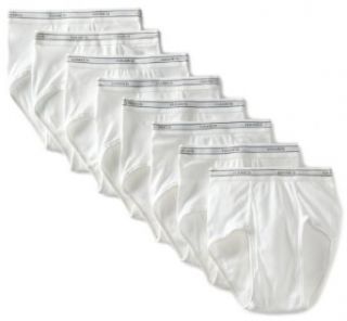 Hanes Mens 8 Pack Full Cut Brief, White, Small Clothing