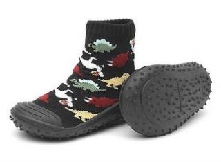 Black Dinosaur Skidders Sock Shoes, size 4 Shoes