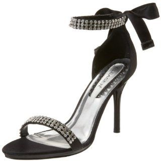 Womens Enchant 34 Ankle Strap Sandal,Black Satin,10 M US Shoes