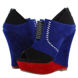 Alta2 Colorblock Wedge Ankle Boots R BLUE Shoes