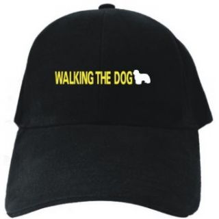 WALKING THE Dog   Bearded Collie Black Baseball Cap Unisex
