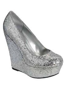 Silver Glitter Wedge Pump Platform Cilo 34 by Jersey Bling (6) Shoes