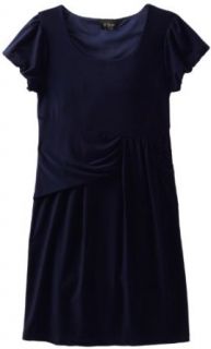 2 Hip by Wrapper Girls 7 16 Ity Bubble Sleeve Dress, Navy
