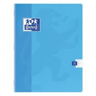 cahier de 48 feuilles grands carreaux seyes format 17 x 22 cm bleu