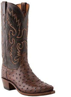  Lucchese 1883 Western Exotic Pin Ostrich N1132 Sienna Shoes