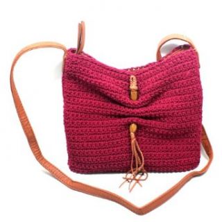 Lucky Brand Ojai Crochet Wine Swing/ Crossbody Bag (Red) #