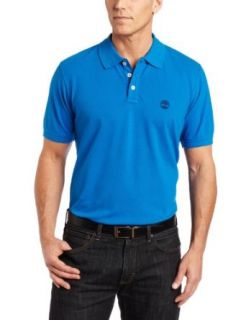 Timberland Mens Short Sleeve Solid Pique Polo, Imperial