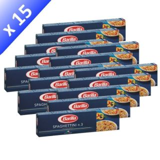 Lot de 15   BARILLA Spaghettini   15 paquets de 500g   Fines et