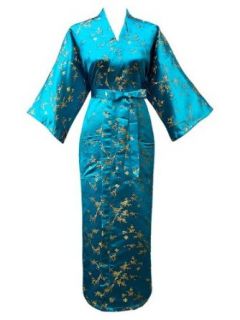 Kimono Robe   Brocade Bamboo (Long)   Turquoise Clothing