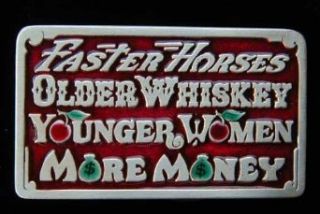 Faster Horses Older WhiskeyColored Belt Buckle