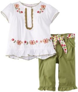 Young Hearts Baby Girls Infant 2 Piece Butterfly Capri Set