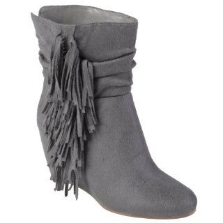 Hailey Jeans Co Womens Slouchy Fringed Wedge Boots Shoes