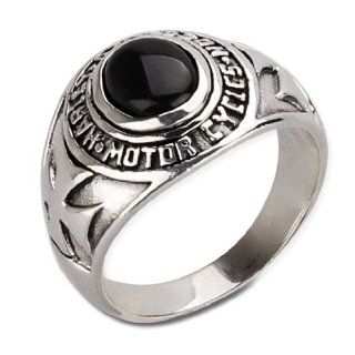 Mens Tidal Ring Black Onyx Stone & .925 Thai Silver Cool