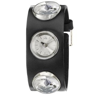 Calvin Klein Womens Night Stainless Steel and Leather Quartz Watch