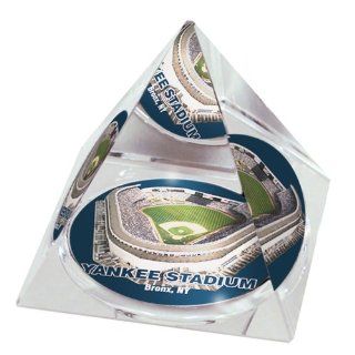 MLB New York Yankees Stadium Crystal Pyramid Paperweight